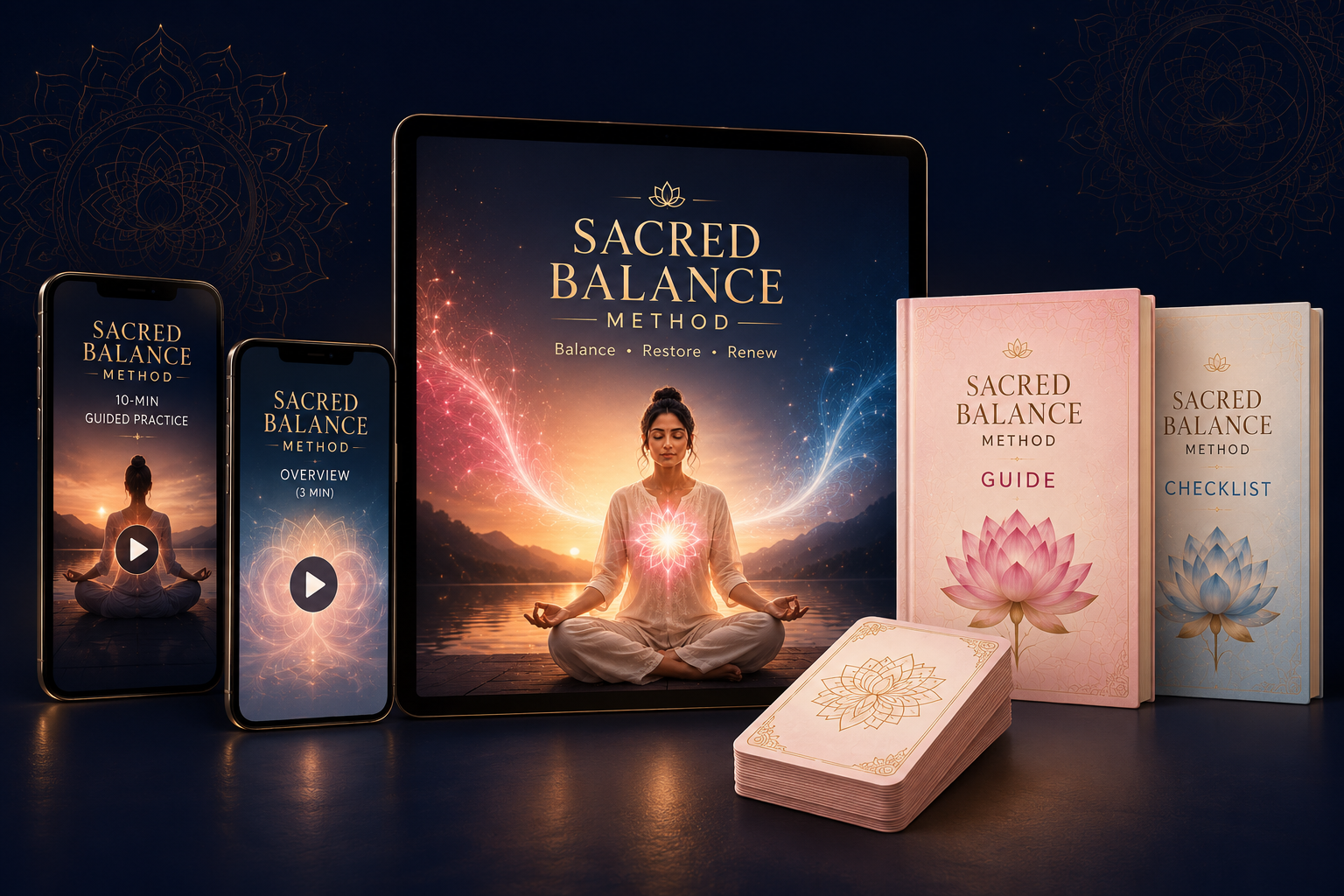 Sacred Balance Method Bundle — video, guide, checklist and affirmation cards